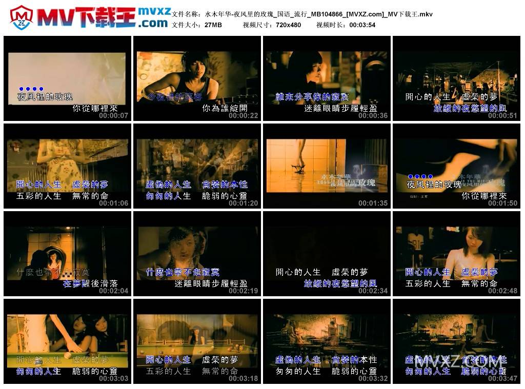 水木年华-夜风里的玫瑰_国语_流行_MB104866